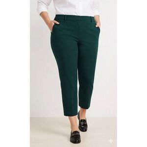 J Crew Minnie Pants Emerald Green Size 12 Ankle Crop Stretch Cotton Blend‎